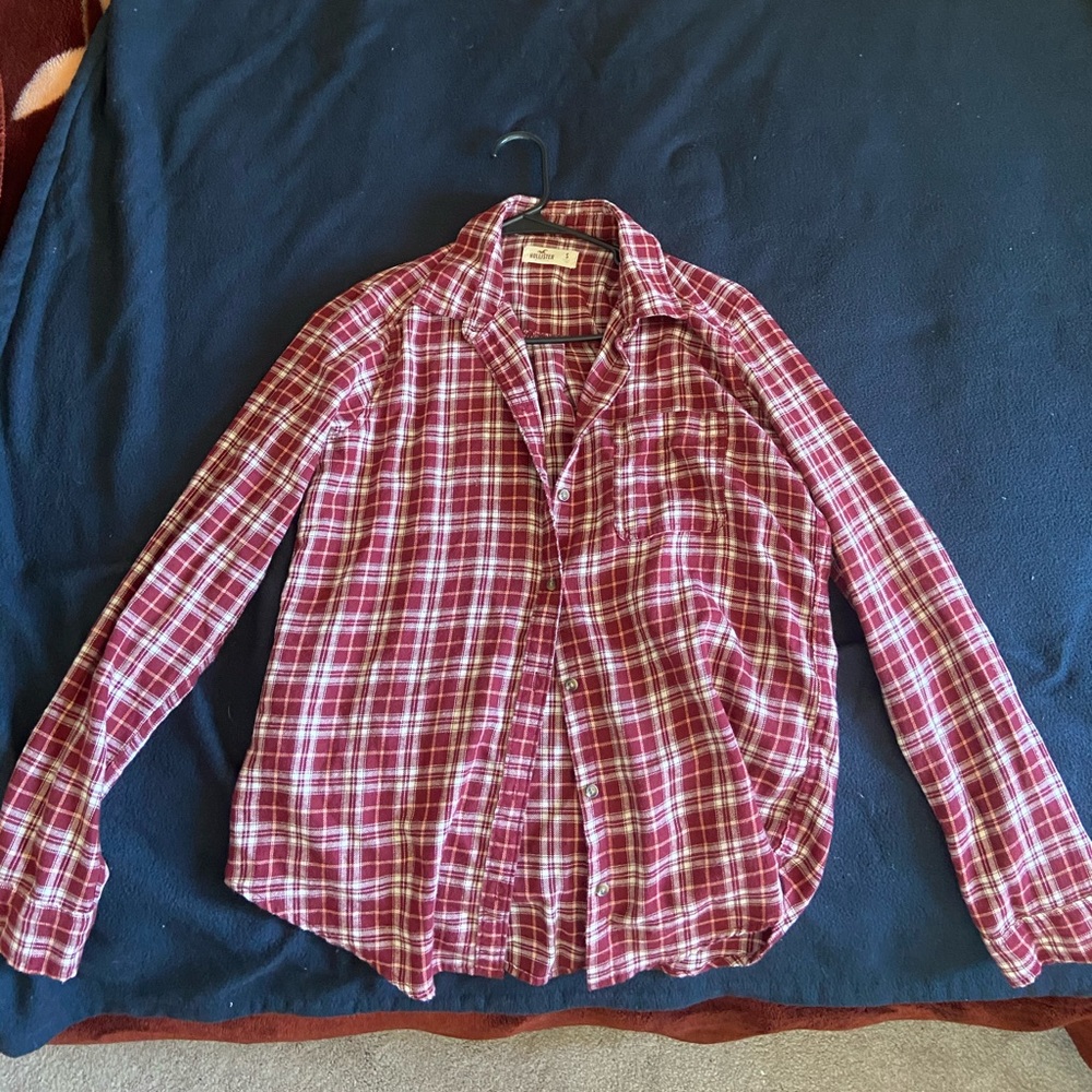 Hollister Red Plaid Flannel Shirt